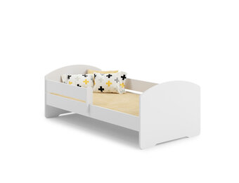 Peuterbed 80x160 cm - kinderbed met matras - juniorbed - wit