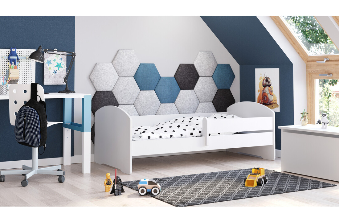 Peuterbed 80x160 cm - kinderbed met matras - juniorbed - wit