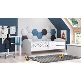 Peuterbed 80x160 cm - kinderbed met matras - juniorbed - wit