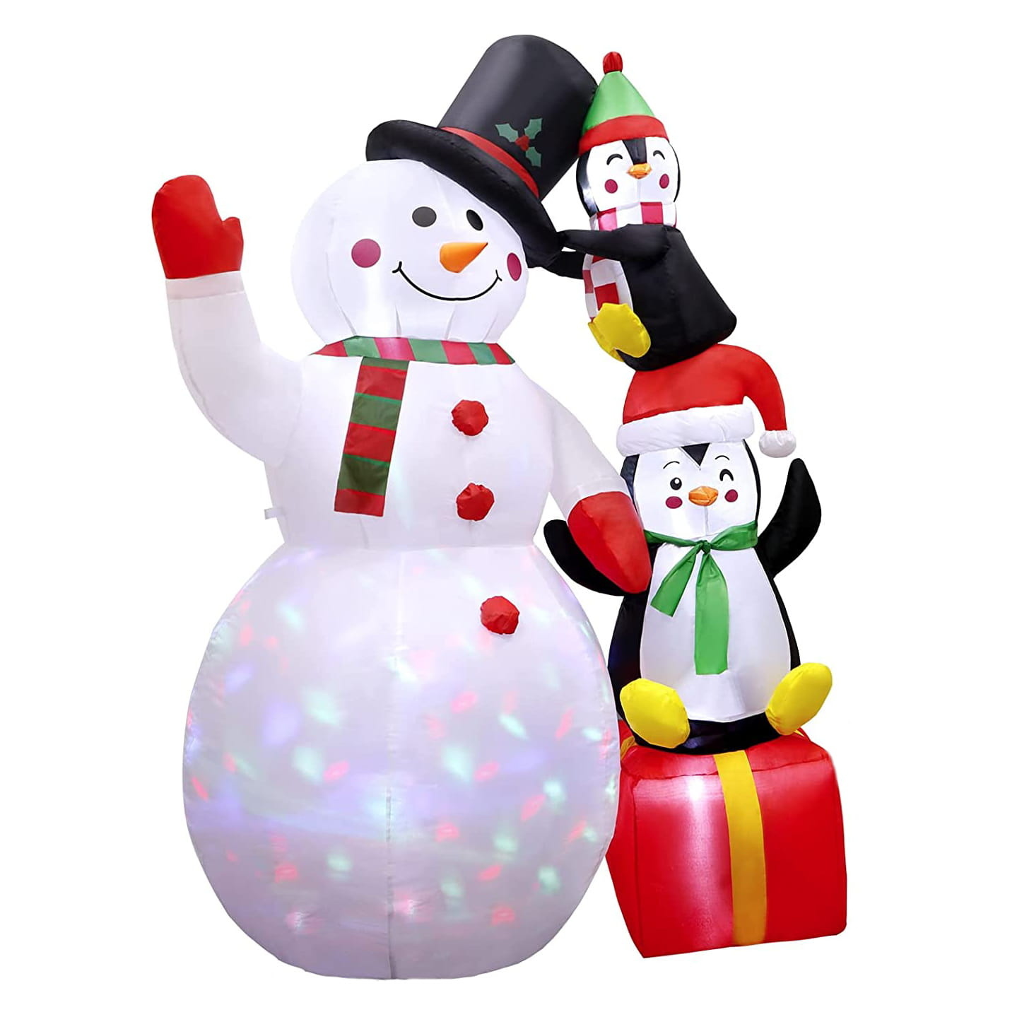 Kerstversiering buiten - opblaasbare sneeuwpop met LED - 180 cm