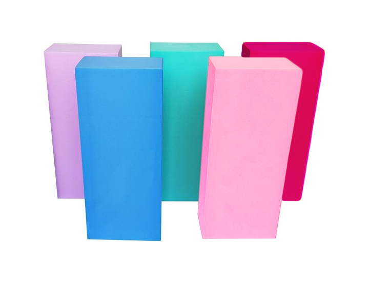 Foam blokken - Jenga - 15 delig - blauw roze paars turkoois
