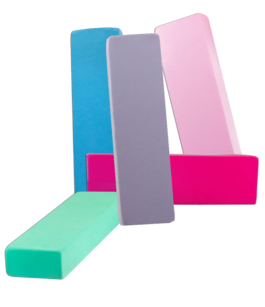Foam blokken - Jenga - 15 delig - blauw roze paars turkoois