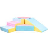 Schuimglijbaan - 40 cm hoog - roze, blauw, geel (pastel)