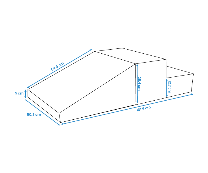 Schuimblokken miniglijbaan - 25 cm hoog - creme