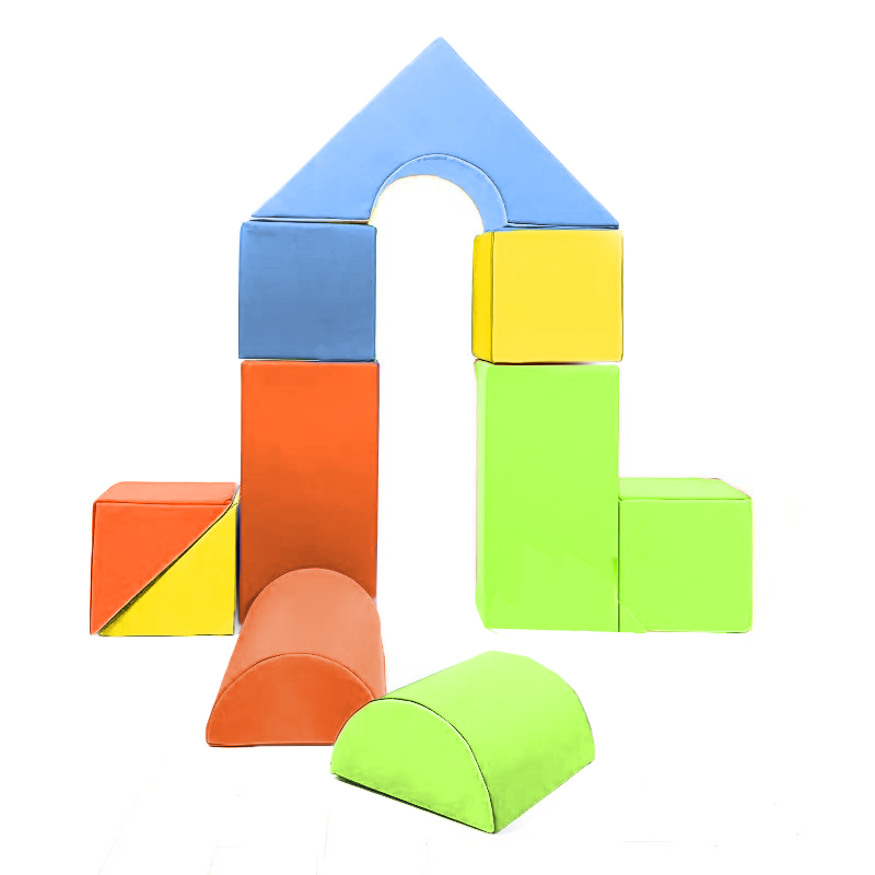 Foam blokken - soft play - 15 stuks - groen geel oranje blauw