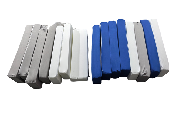 Foam blokken - Jenga soft play - 15 delig - wit blauw grijs