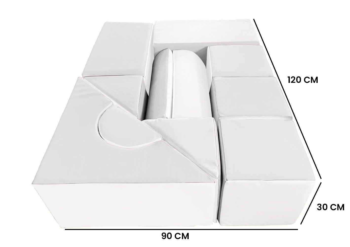 Foam blokken - soft play set - 11 stuks - wit
