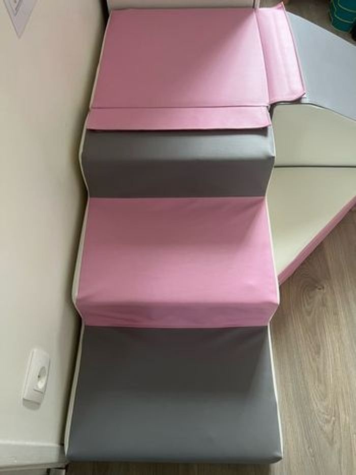 Speelset schuimblokken met glijbaan wit, licht paars & grijs