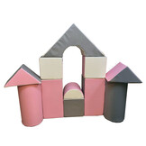 Bouwblokken schuim 11 stuks wit, licht paars & grijs