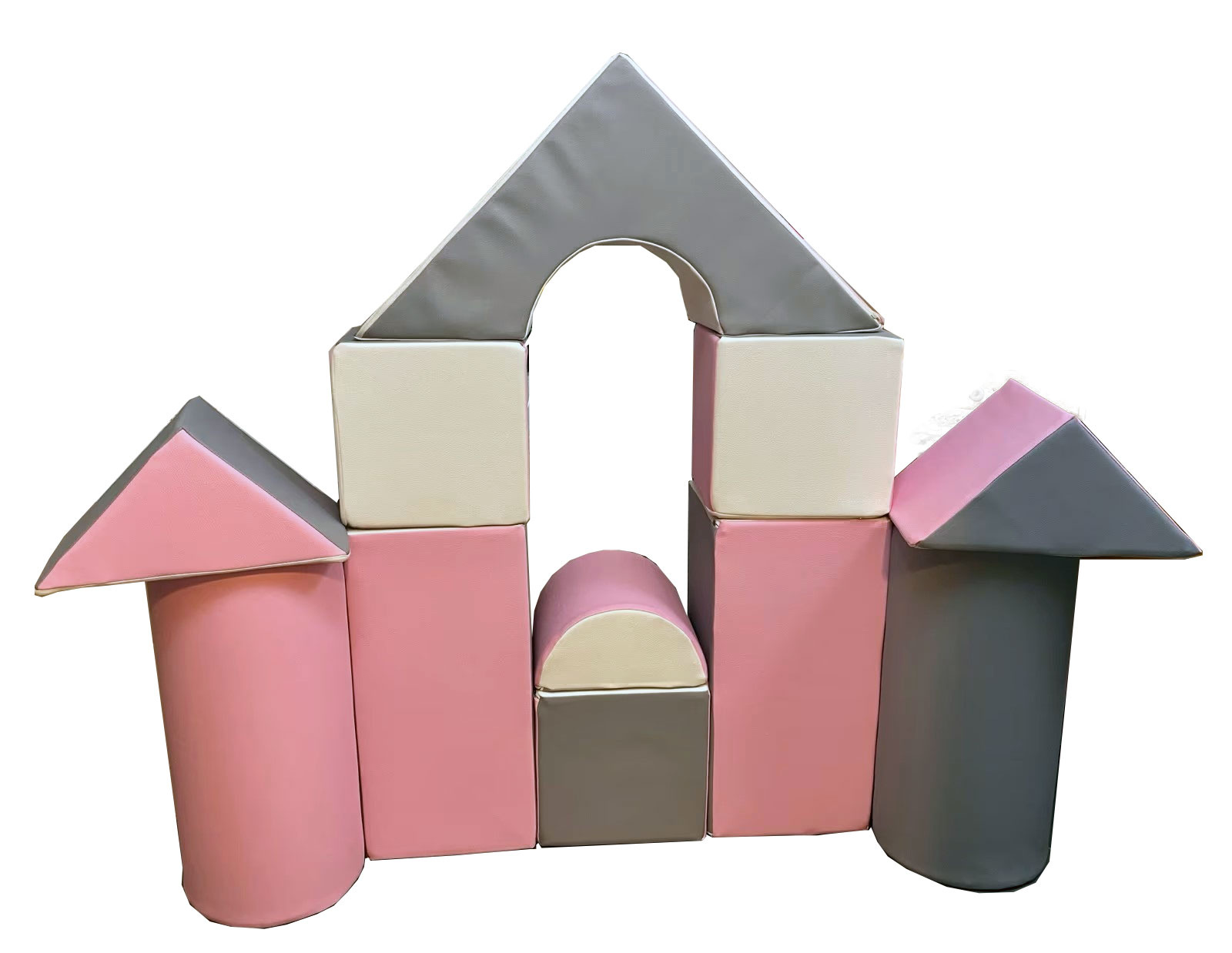 Bouwblokken schuim 11 stuks wit, licht paars & grijs