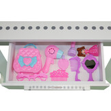 Kinderkaptafel met spiegel en accessoires - 91x50x70cm - wit