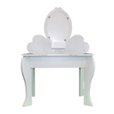 Kinderkaptafel met spiegel en accessoires - 91x50x70cm - wit