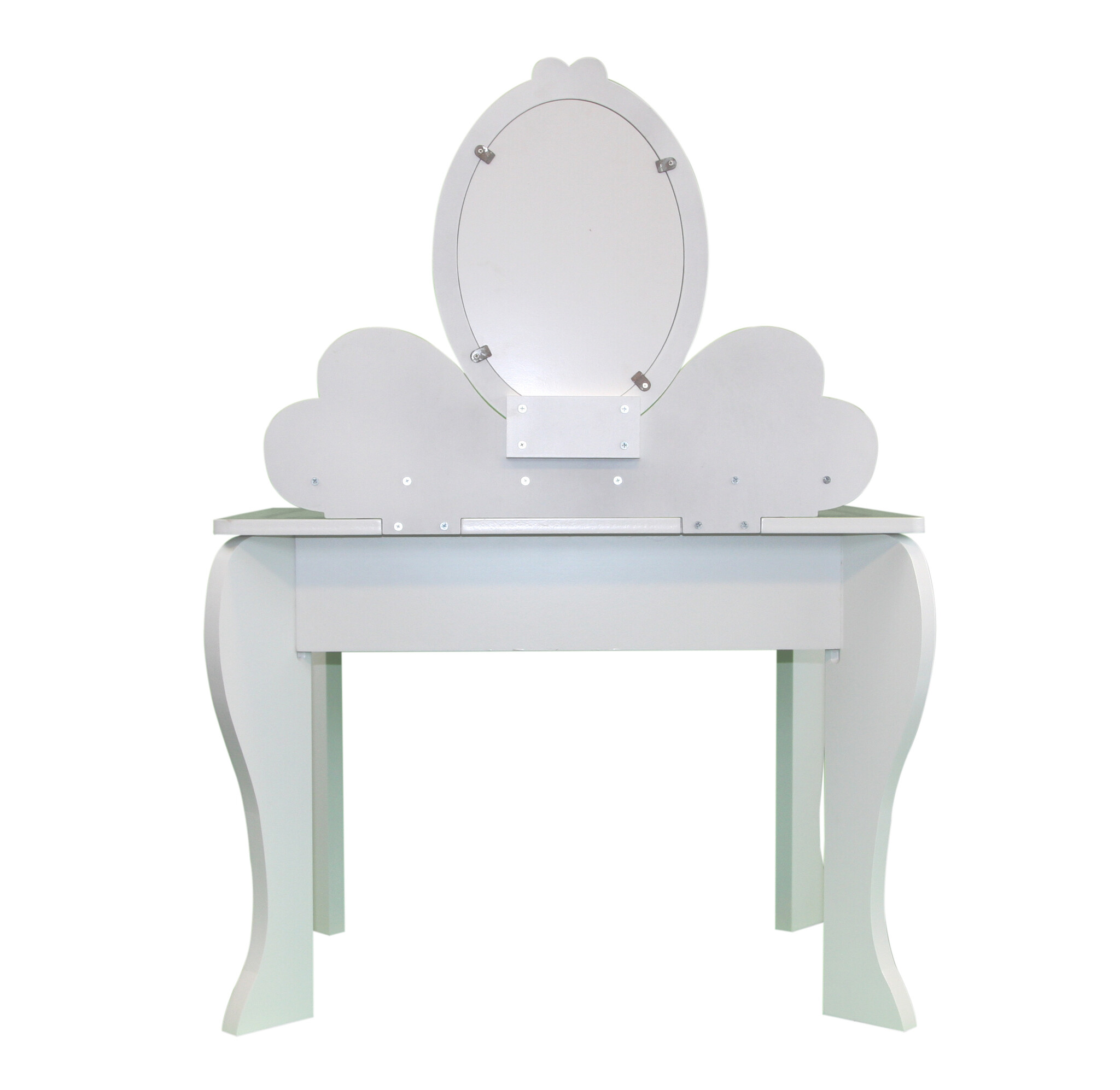 Kinderkaptafel met spiegel en accessoires - 91x50x70cm - wit