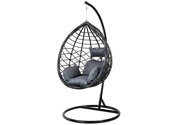Hangstoel met frame - Ei stoel - zwart-grijs - tot 125 kg