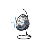 Hangstoel met frame - Ei stoel - zwart-grijs - tot 125 kg