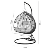 Hangstoel met frame voor buiten - 2 persoons - zwart beige