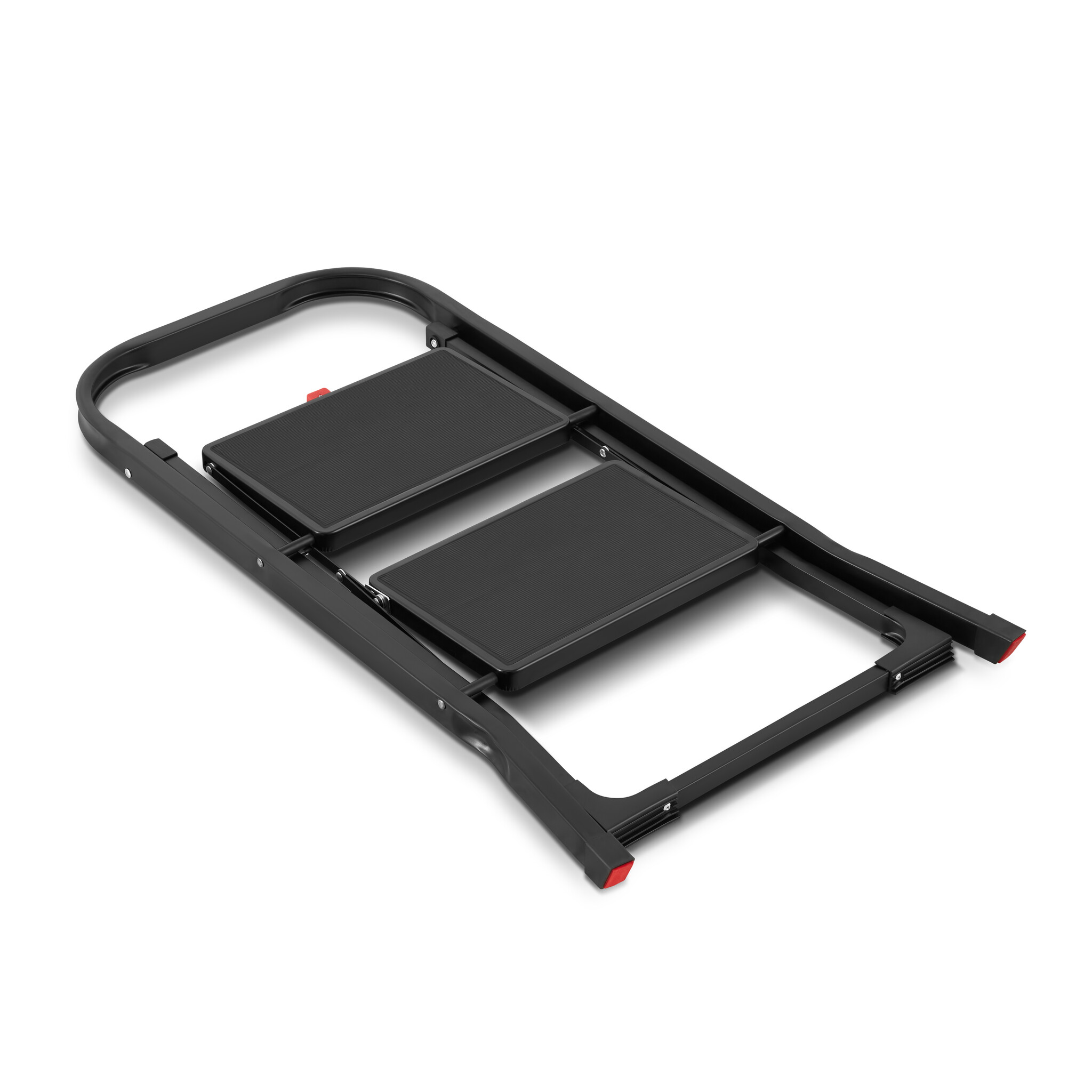 Huishoudtrap 2 treden - stalen ladder - opvouwbaar - zwart