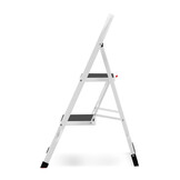 Huishoudtrap 2 treden - stalen ladder - opvouwbaar - wit zwart