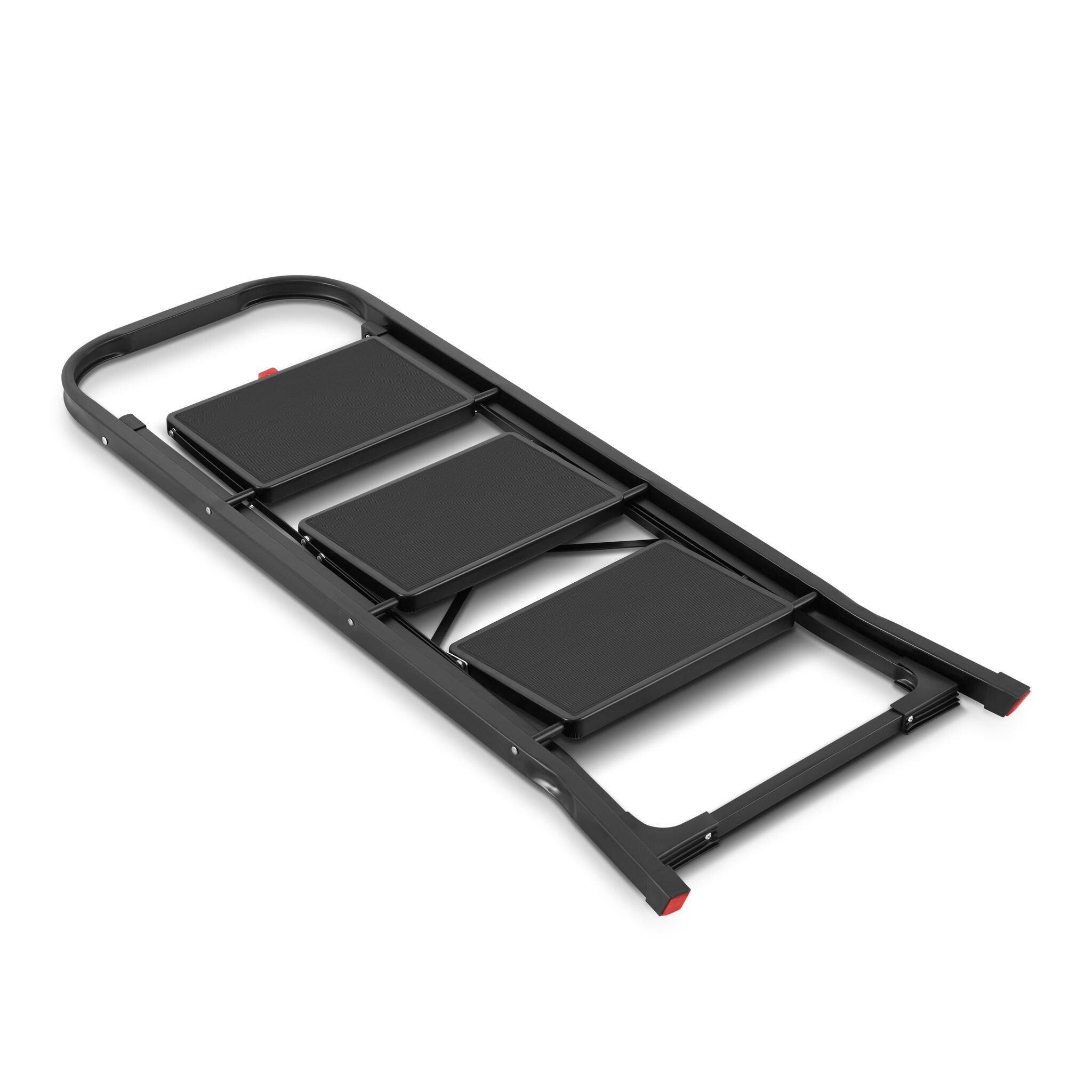 Huishoudtrap 3 treden - stalen ladder - opvouwbaar - zwart