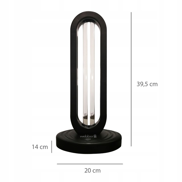 UV-C Lamp - 39,5x20cm - 38W - tot 60m2 -  zwart