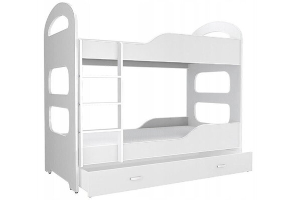 Wit stapelbed - 180x80 cm - kinderbed met 2 matrassen
