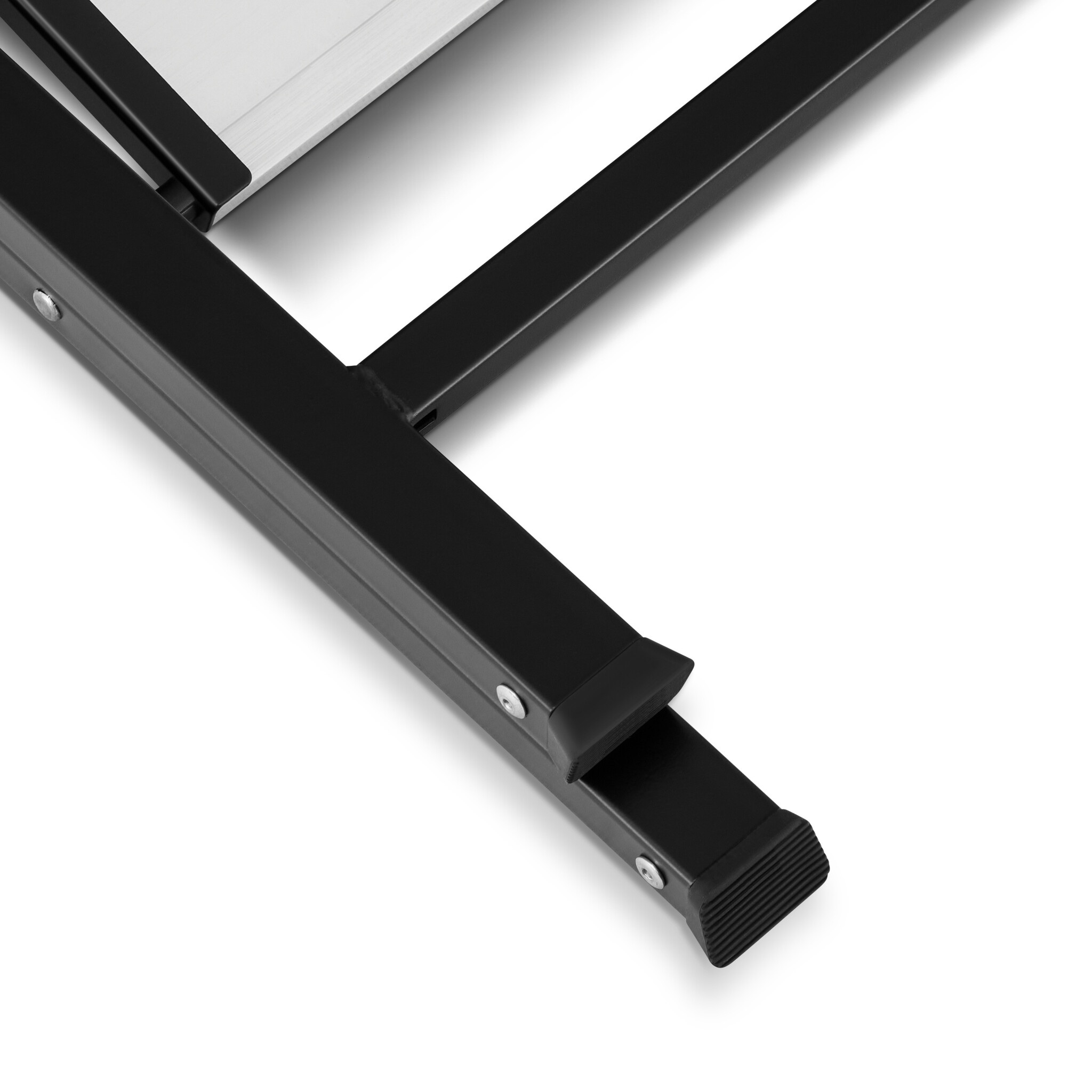 Keukentrap 2 treden - opvouwbare trapladder - zwart zilver