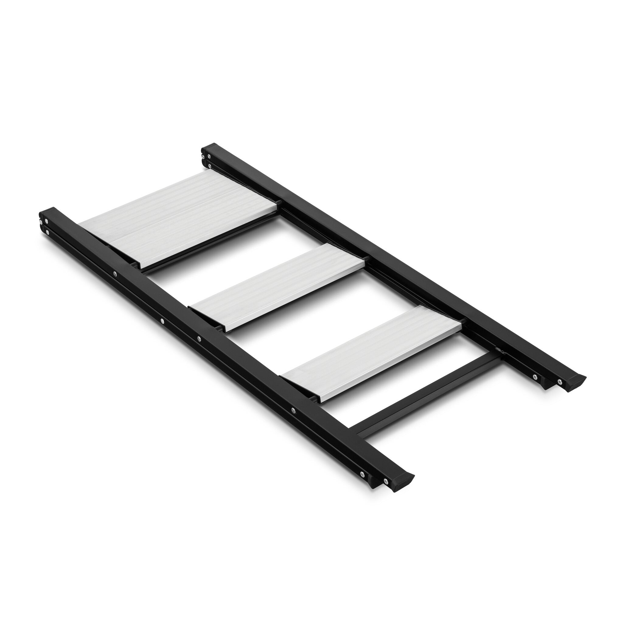 Keukentrap 3 treden - opvouwbare trapladder - zwart zilver