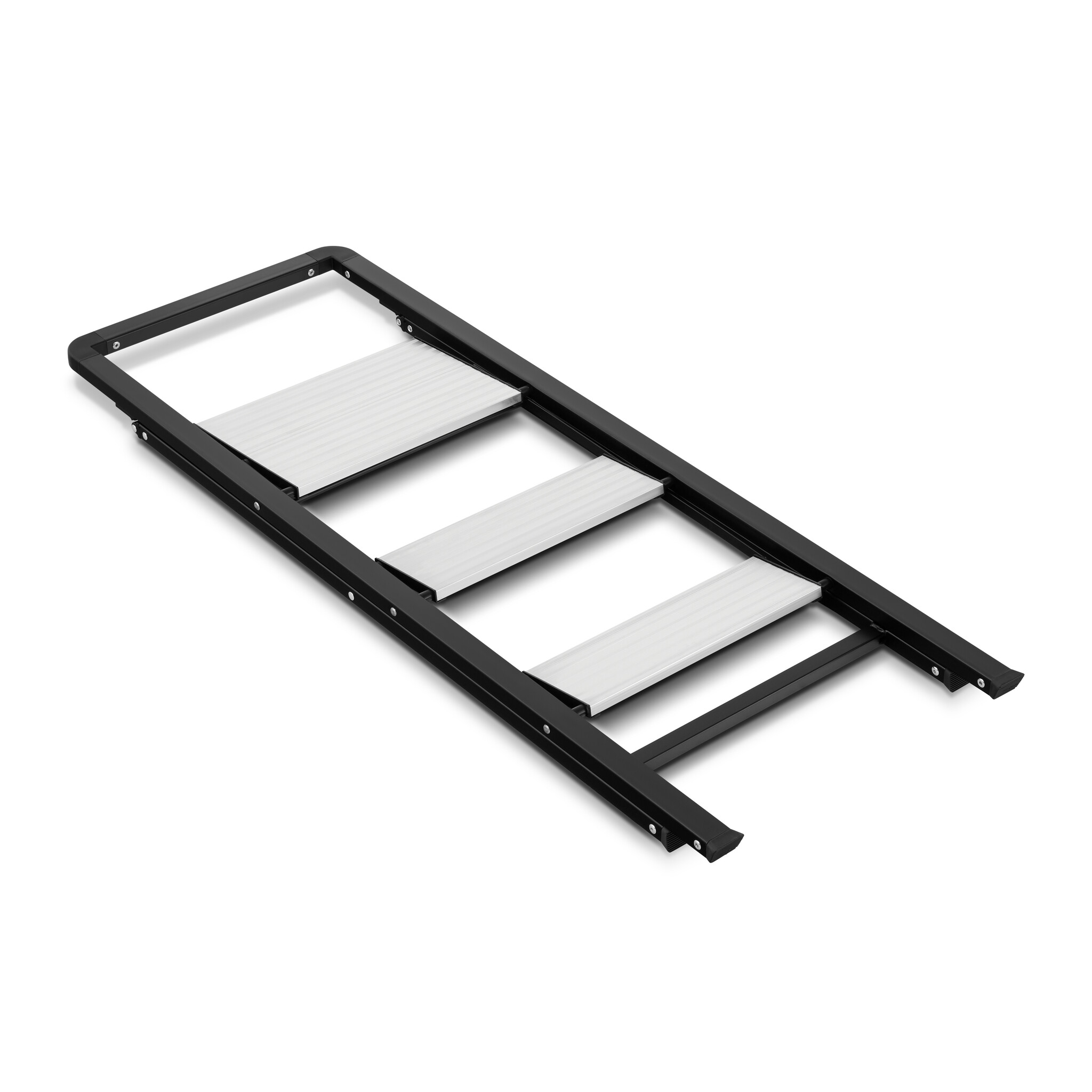 Huishoudtrap 3 treden - opvouwbare trapladder - zwart zilver