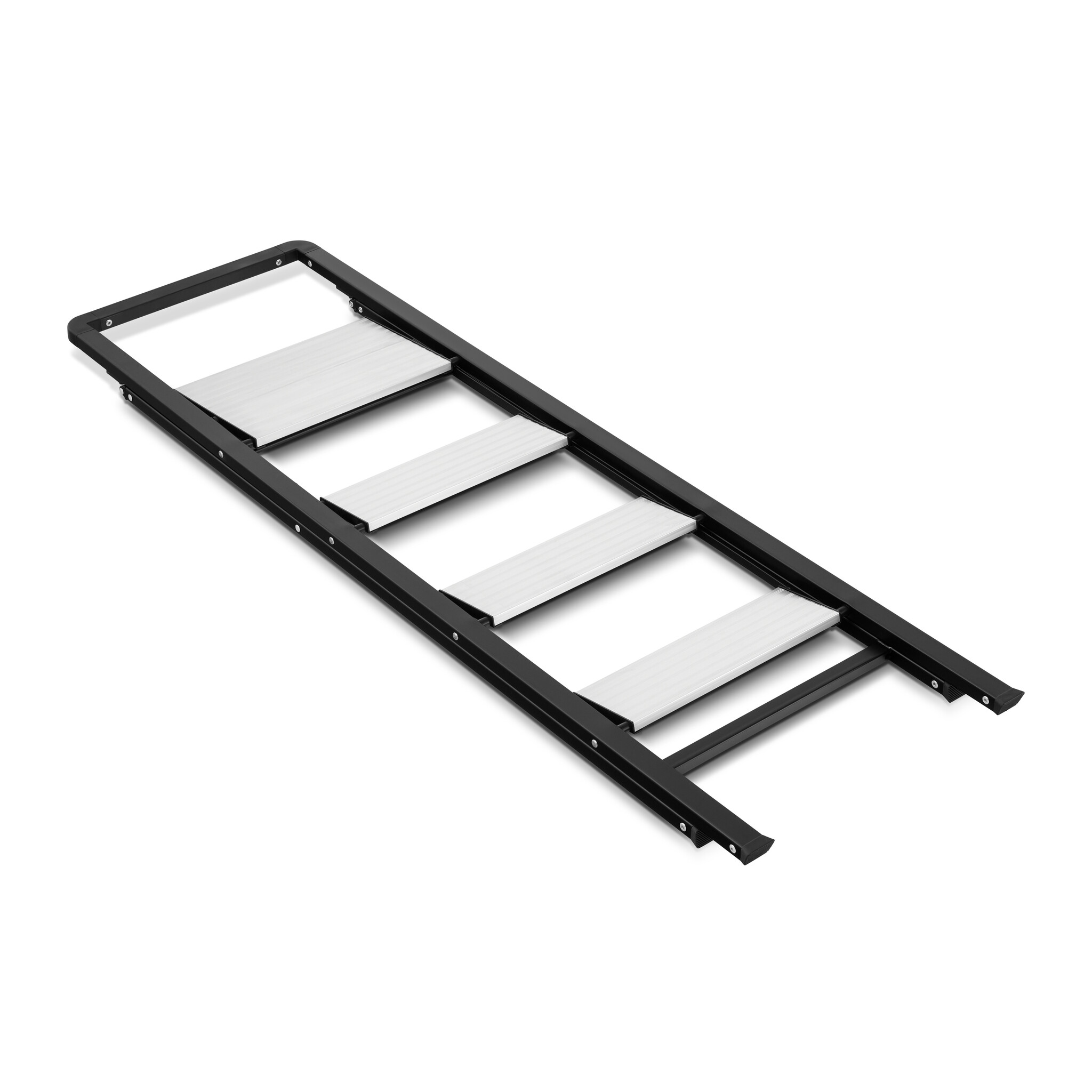 Huishoudtrap 4 treden - opvouwbare trapladder - zwart zilver