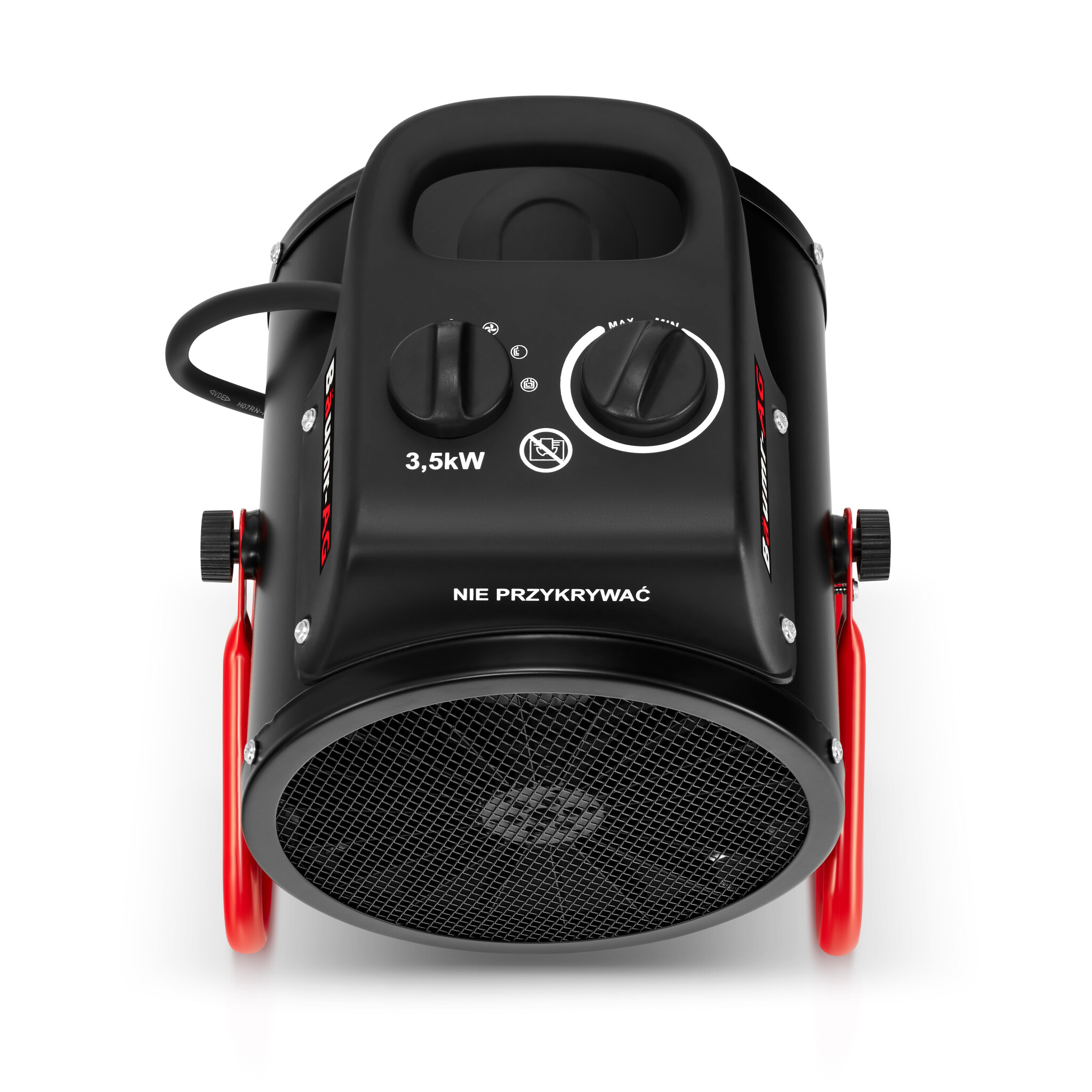 Bouwkachel - elektrische verwarming - 2500W - ruimtes tot 35m2