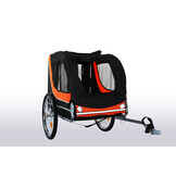 Fietskar hondenkar - opvouwbaar - oranje zwart - max 40 kg