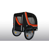 Fietskar hondenkar - opvouwbaar - oranje zwart - max 40 kg