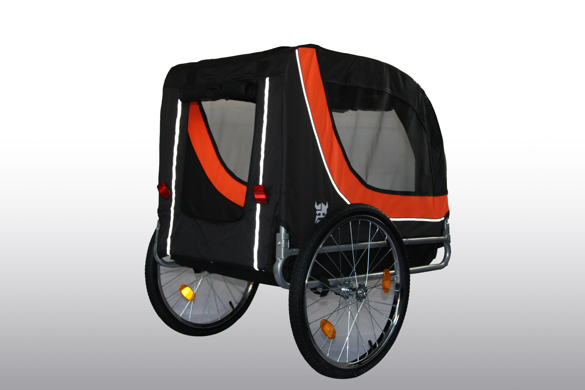 Fietskar hondenkar - opvouwbaar - oranje zwart - max 40 kg