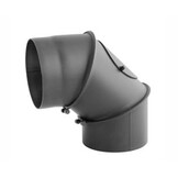 Kachelpijp - bocht - 90 graden - 2mm staal - Ø 120 mm - zwart