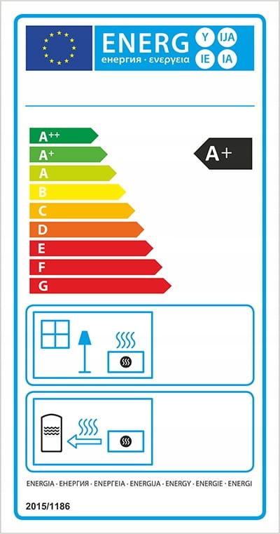Houtkachel - staal met keramische tegels - 10kW - ivoor