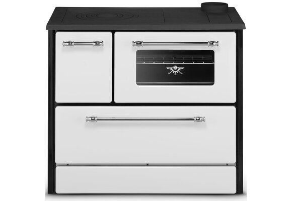 Houtfornuis - houtkachel met oven en kookplaat - 12kW - wit