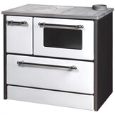 Houtfornuis - houtkachel met oven en kookplaat - 12kW - wit