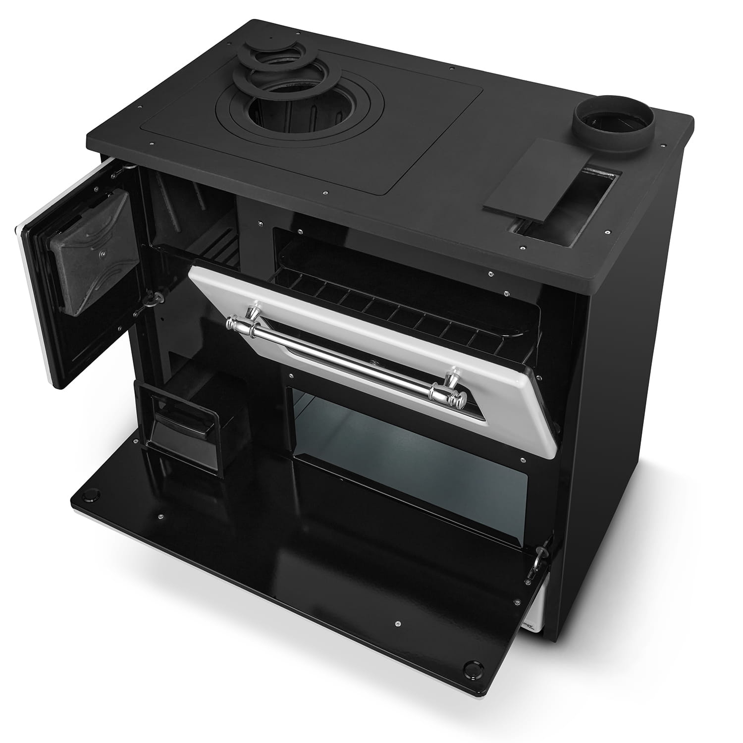 Houtfornuis - houtkachel met oven en kookplaat - 12kW - wit