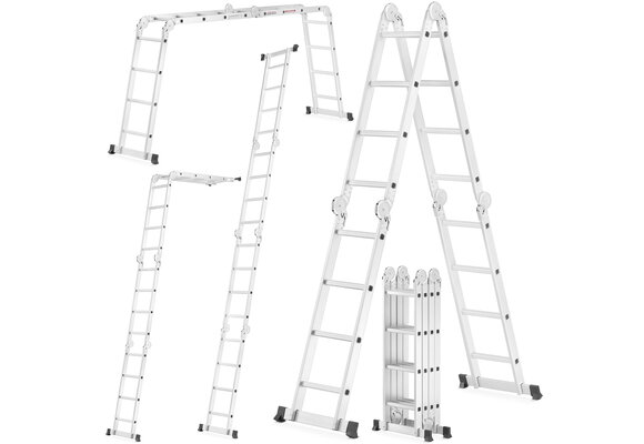 Vouwladder - werkhoogte 5,60 m - aluminium - multifunctioneel