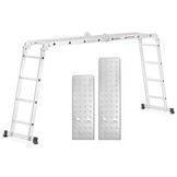 Vouwladder - werkhoogte 5,60 m - aluminium - met platform
