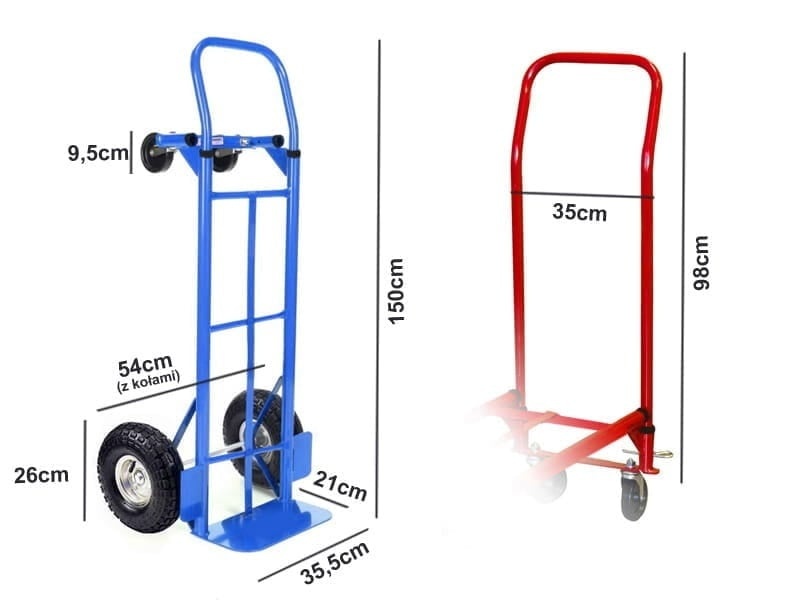 Steekwagen - plateauwagen - luchtbanden - 250 kg draagvermogen