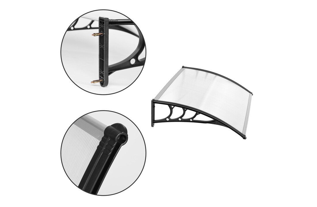 Luifel - deurluifel - polycarbonaat - 75,5 x 120 x 23 cm