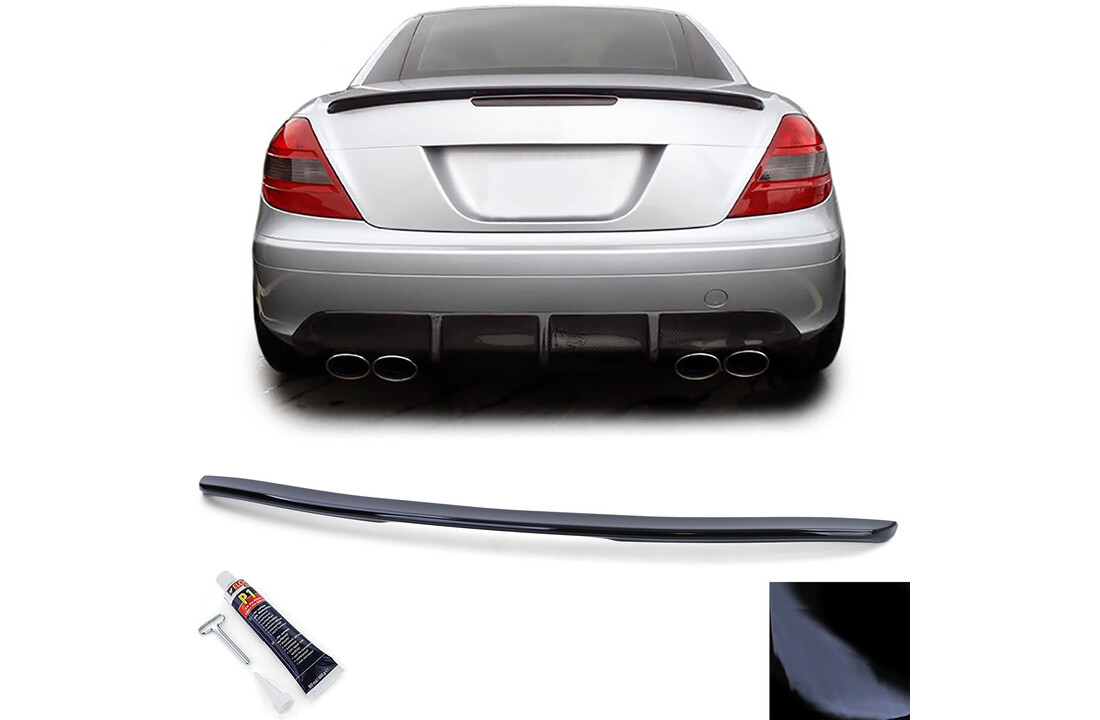 Spoiler - achterspoiler lip geschikt voor Mercedes SLK type-R171 2004-2011 - glanzend zwart