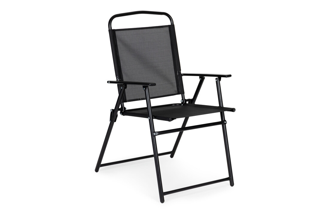 Tuinmeubelset - 80x70 cm - met parasol - zwart