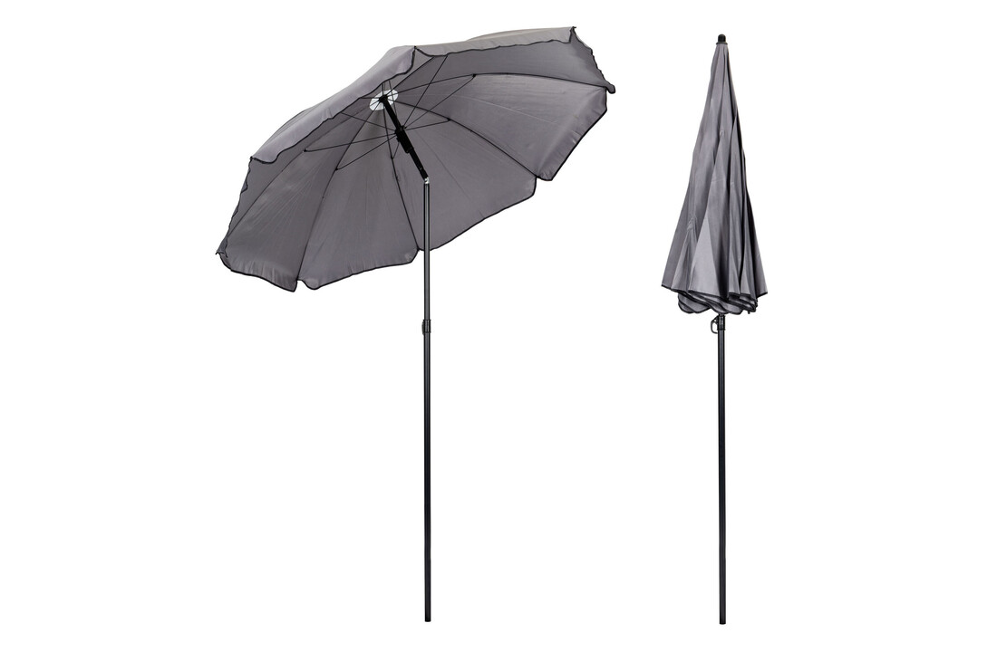 Tuinmeubelset - 80x70 cm - met parasol - zwart