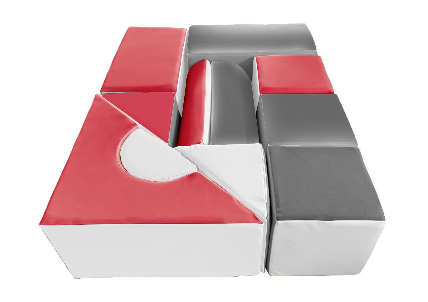 Foam blokken - speelblokken XXL - 11 delig - wit grijs koraal