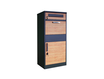 Pakketbrievenbus - 50x38x112 cm - staal - antraciet houtlook