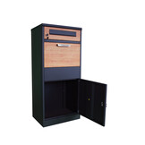 Pakketbrievenbus - 50x38x112 cm - staal - antraciet houtlook