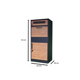 Pakketbrievenbus - 50x38x112 cm - staal - antraciet houtlook