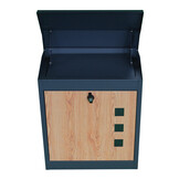 Pakketbrievenbus - 43x24x52 cm - metaal - antraciet, houtlook